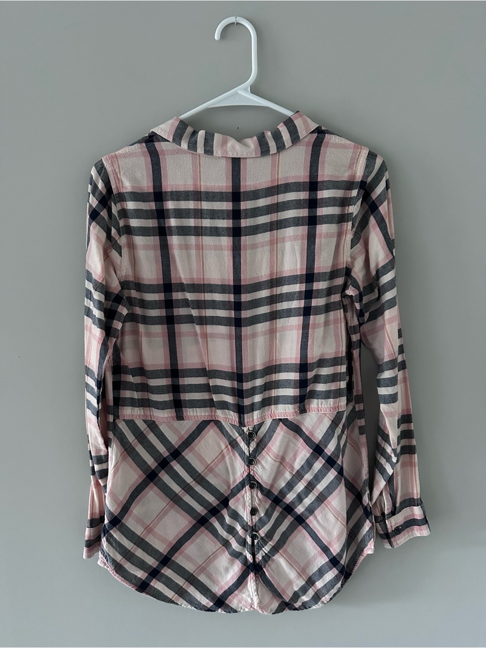 Pink and Black Plaid Button-Down Shirt - Picture 2 of 5